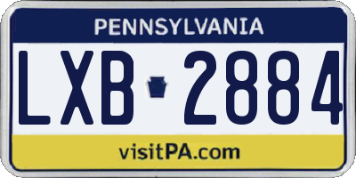 PA license plate LXB2884