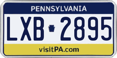 PA license plate LXB2895