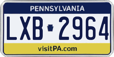 PA license plate LXB2964