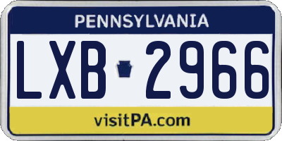 PA license plate LXB2966