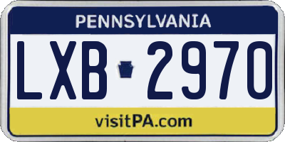 PA license plate LXB2970