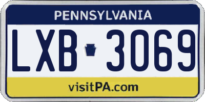 PA license plate LXB3069