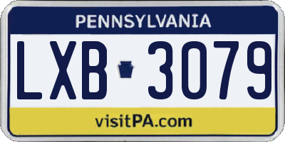 PA license plate LXB3079