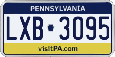 PA license plate LXB3095