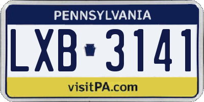 PA license plate LXB3141