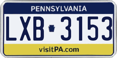 PA license plate LXB3153