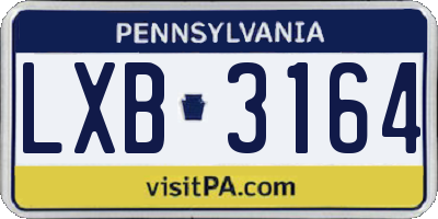 PA license plate LXB3164