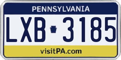 PA license plate LXB3185