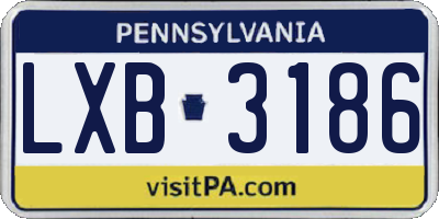 PA license plate LXB3186