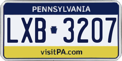 PA license plate LXB3207