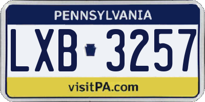 PA license plate LXB3257
