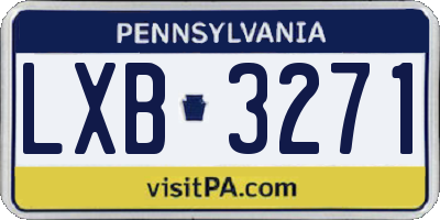 PA license plate LXB3271