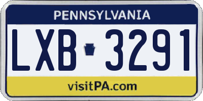 PA license plate LXB3291