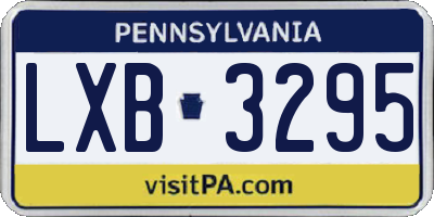 PA license plate LXB3295