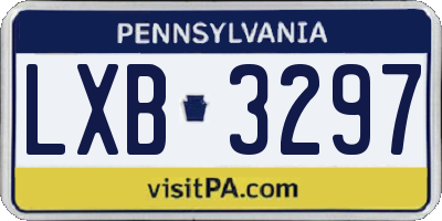 PA license plate LXB3297