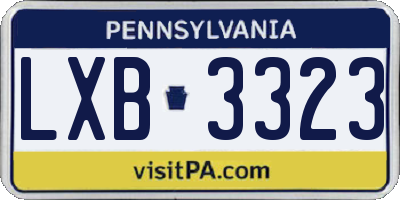 PA license plate LXB3323