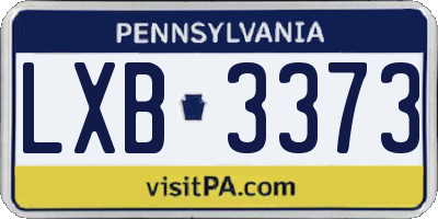 PA license plate LXB3373