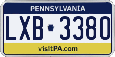 PA license plate LXB3380