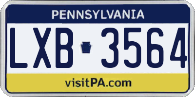 PA license plate LXB3564