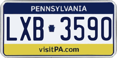 PA license plate LXB3590