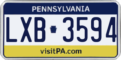 PA license plate LXB3594