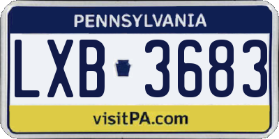 PA license plate LXB3683