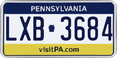 PA license plate LXB3684