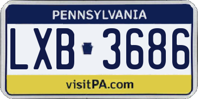 PA license plate LXB3686