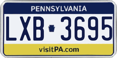PA license plate LXB3695