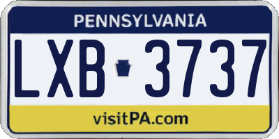 PA license plate LXB3737