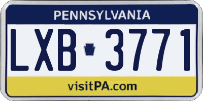 PA license plate LXB3771