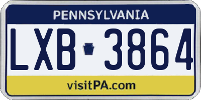 PA license plate LXB3864
