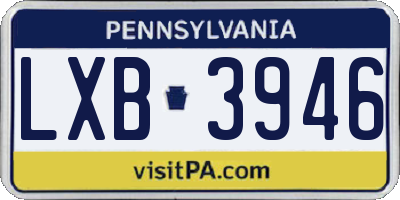 PA license plate LXB3946