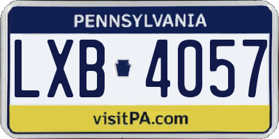 PA license plate LXB4057