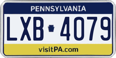 PA license plate LXB4079