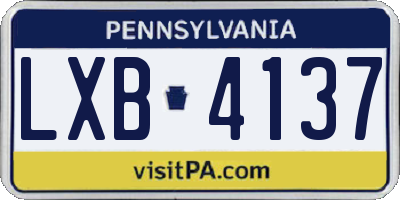 PA license plate LXB4137