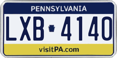 PA license plate LXB4140