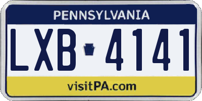 PA license plate LXB4141
