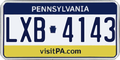 PA license plate LXB4143