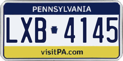 PA license plate LXB4145