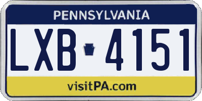 PA license plate LXB4151