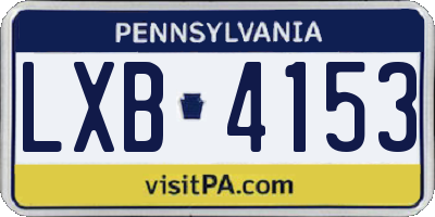 PA license plate LXB4153