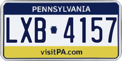 PA license plate LXB4157
