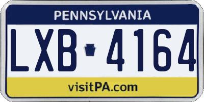 PA license plate LXB4164