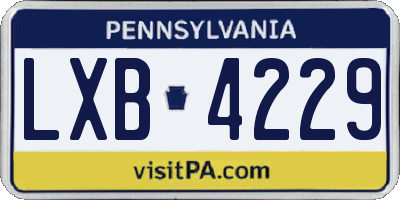 PA license plate LXB4229