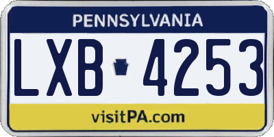 PA license plate LXB4253