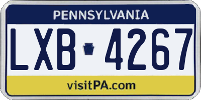 PA license plate LXB4267