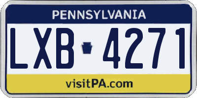 PA license plate LXB4271