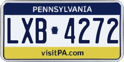 PA license plate LXB4272