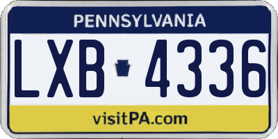 PA license plate LXB4336